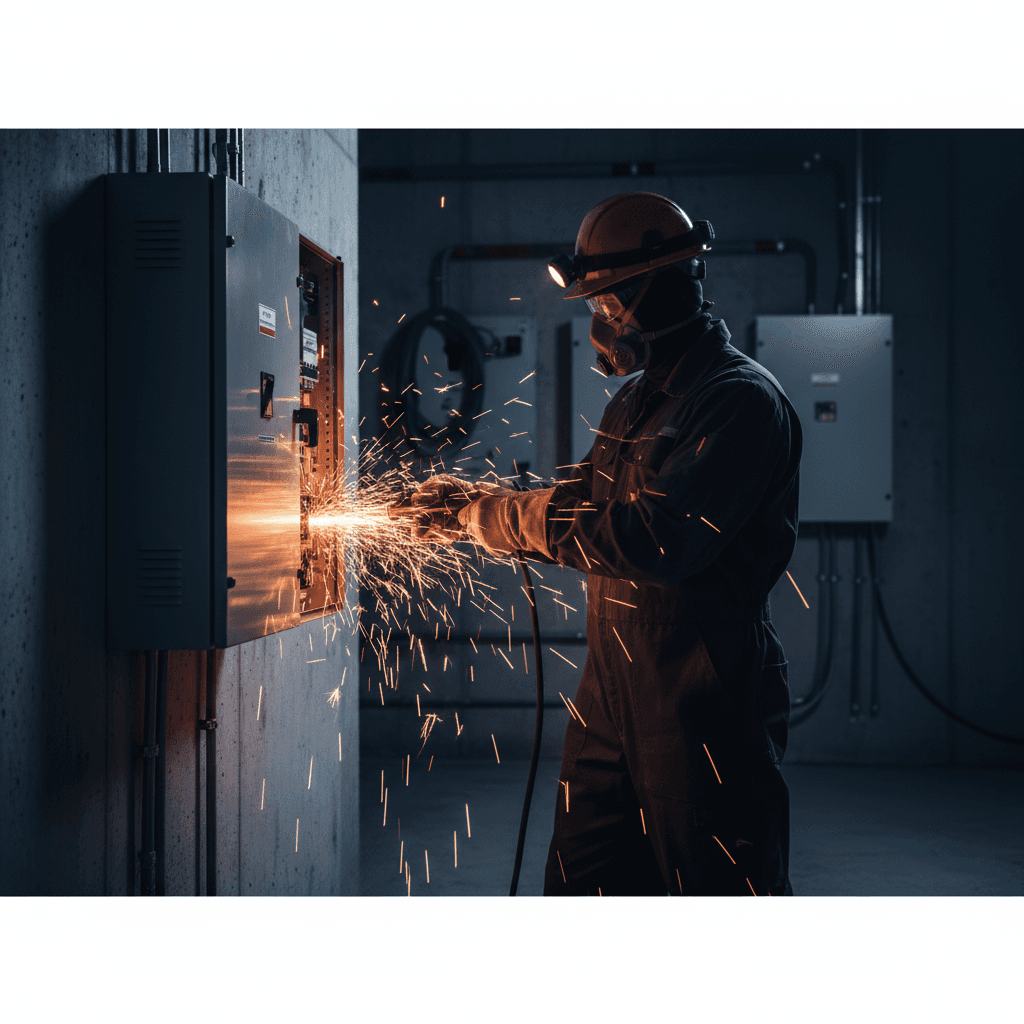 Electrician at work